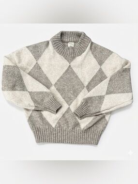 H&M Pringle of Scotland Beige and Gray Argyle Sweater
